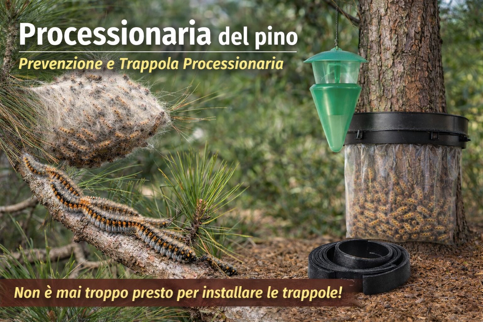 Processionaria del pino: prevenzione e trappola processionaria